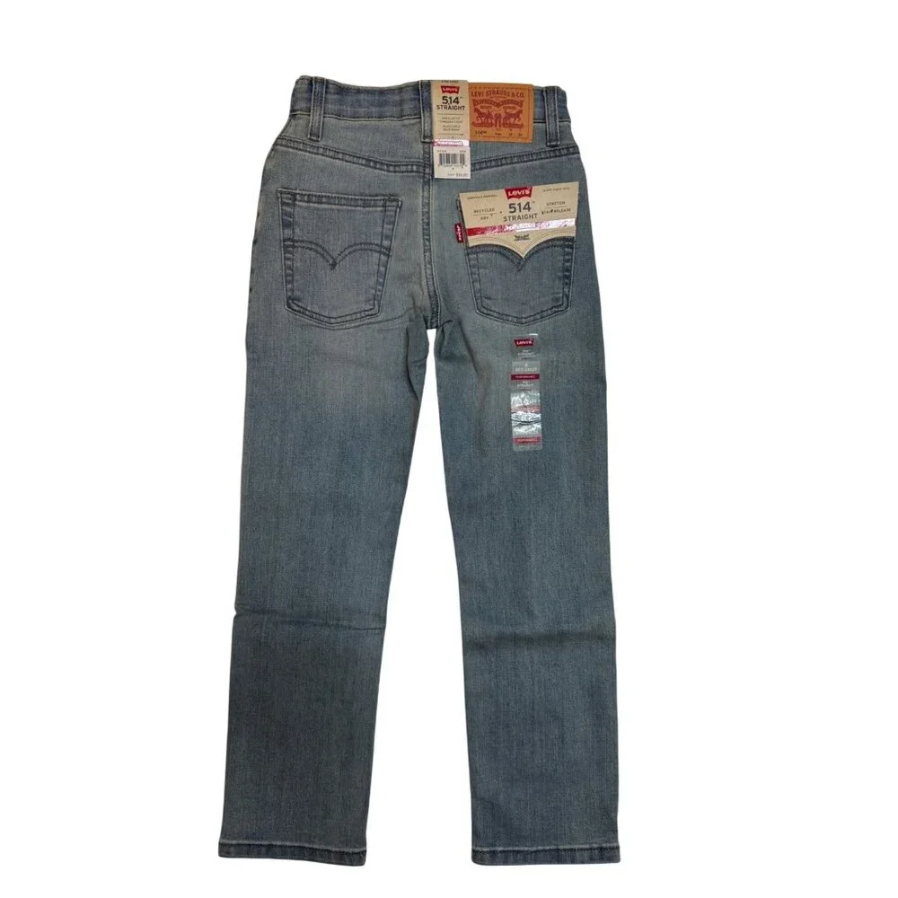 NWT Levis 514 Slim Fit Boys 24x25 Light Wash Performance Jeans